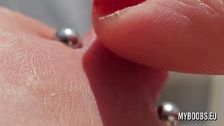 Pierced Nipple Play Extreme Close Up