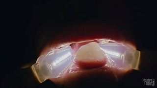 Deranged filth liking skank, Rebel Rhyder, gets frozen sperm bukkake -- filmed with probe lens!