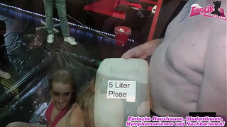 German extreme piss party in swinger club with lots of urine