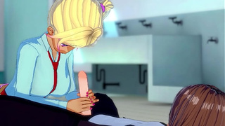 Cartoon skank making hand-job in the swimming pool