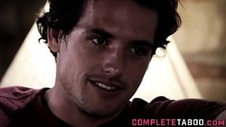 Brunette teen with big tits rides pole