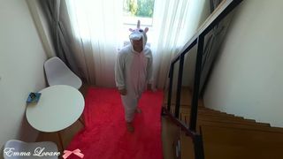 Cosplay of an Excited Unicorn Fucks a Girl in a Bear Costume