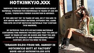 Dragon dildo from Mr. Hankey in hot Hotkinkyjo bum at abandoned factory