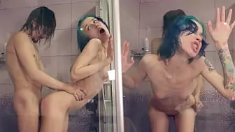 ROUGH Shower Fuck And Throatpie For Skinny Russian Teeny Laruna
