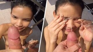 BEST OF LILLY ORIENTAL SET OF - Thin Japanese Girl VS Enormous Dong / four Messy Cumshots + Cumplay! ´