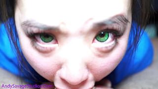 Green Eyes CHINESE NURSE deepthroat SELF PERSPECTIVE bj for her patient! @andregotbars