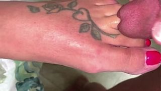 Stuffing her toes into my penis