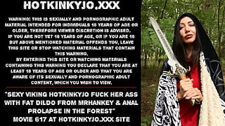 Hot Viking Hotkinkyjo fuck her behind with meaty dildo from mrhankey & anal prolapse in the forest